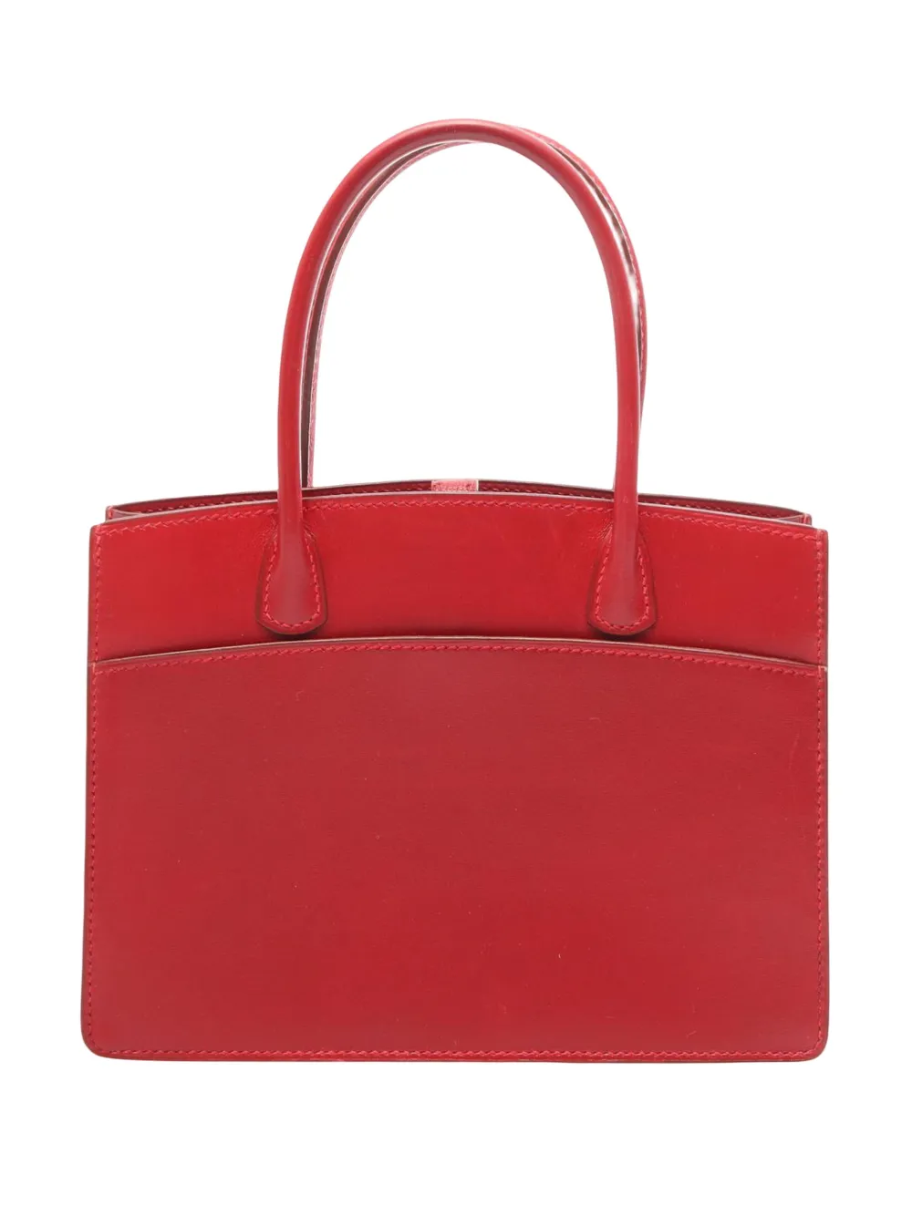 Hermès Pre-Owned 2002 White Bus TPM Tote Bag aus Boxkalbleder - Rot
