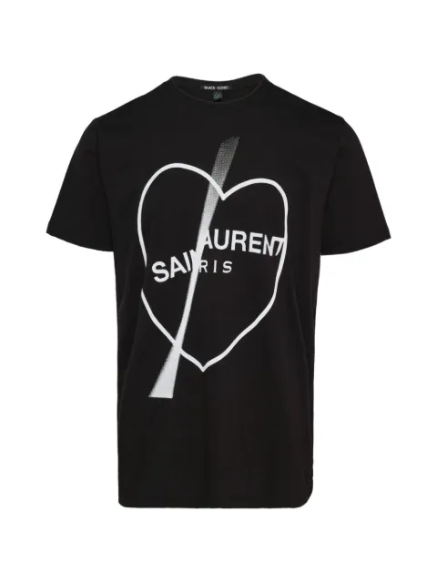 Black Score heart-print T-shirt
