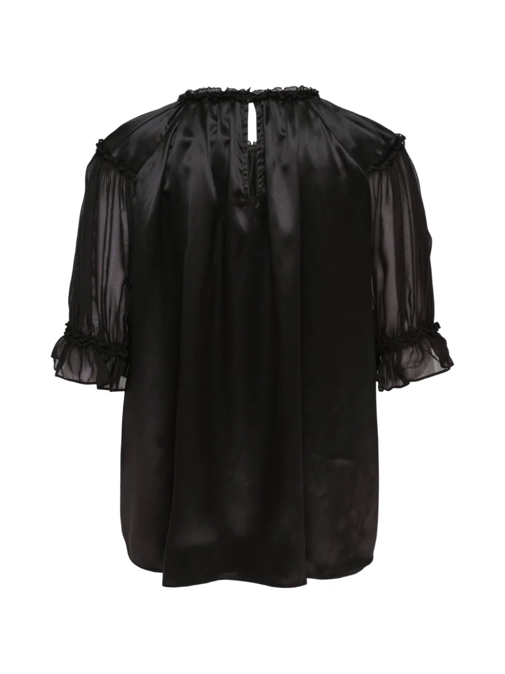 Ulla Johnson Alina zijden blouse met ruches Zwart