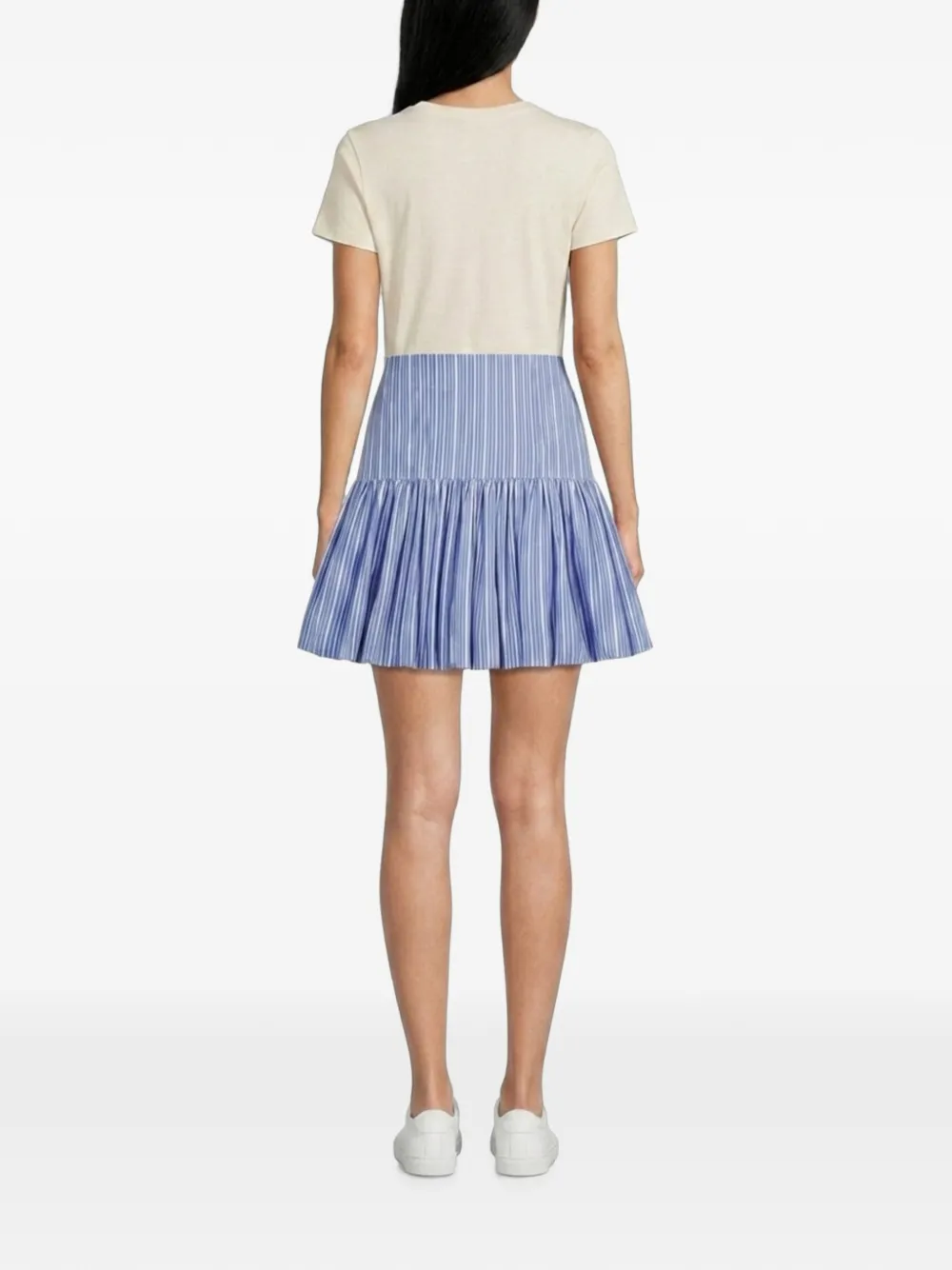 GANNI Gelaagde gestreepte mini-rok Blauw