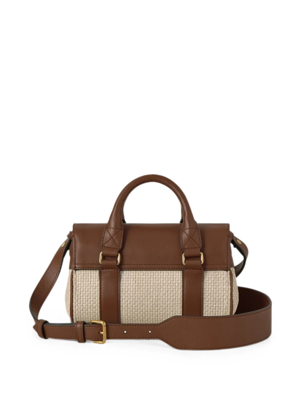 Mulberry Bayswater raffia mini-schoudertas Beige
