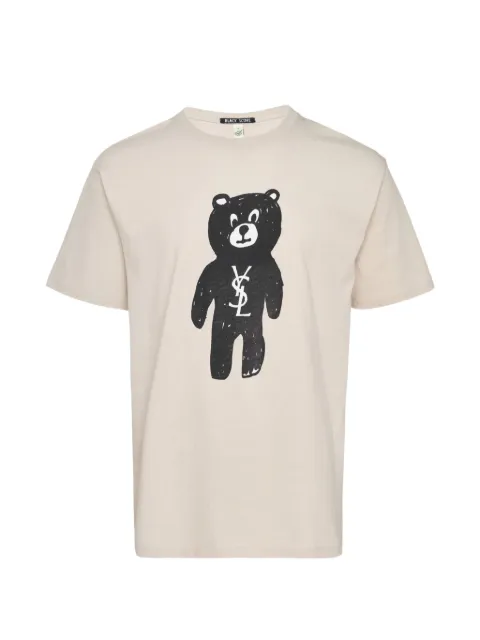 Black Score bear graphic-print T-shirt