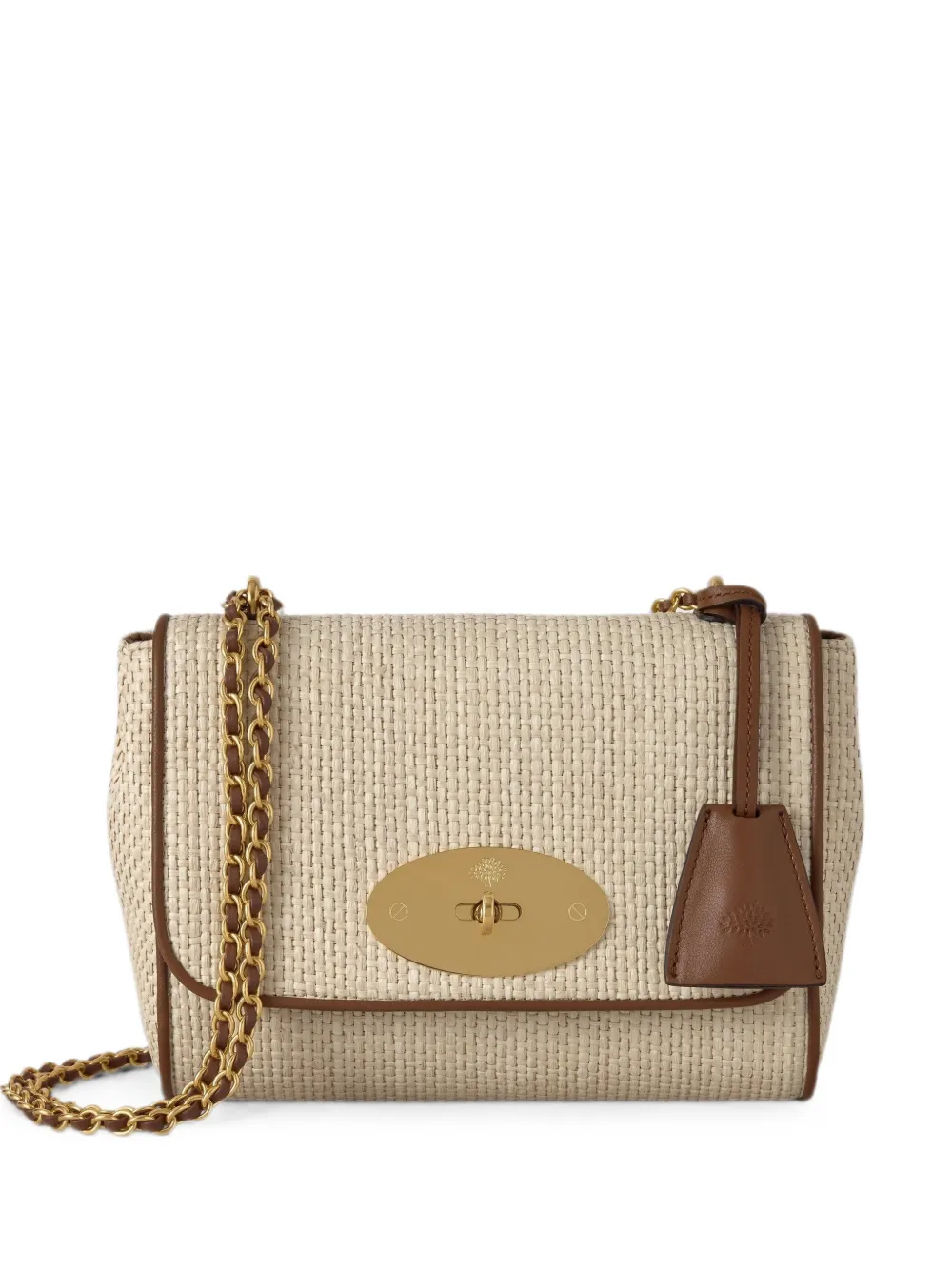Mulberry Lily raffia shoulder bag - Nude