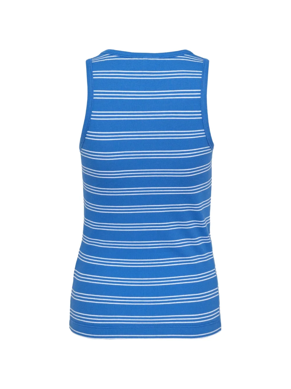 GANNI Gestreepte geribbelde tanktop Blauw