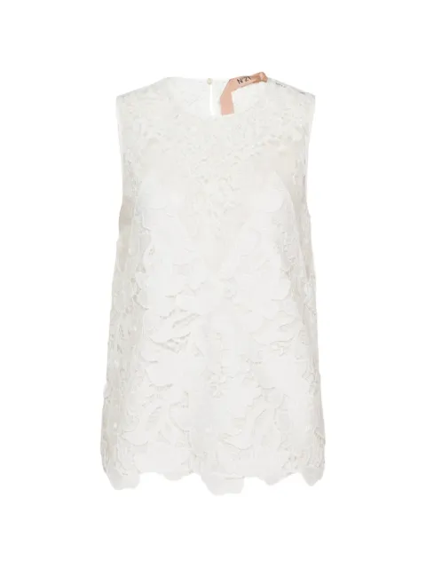 Nº21 floral-lace sleeveless top