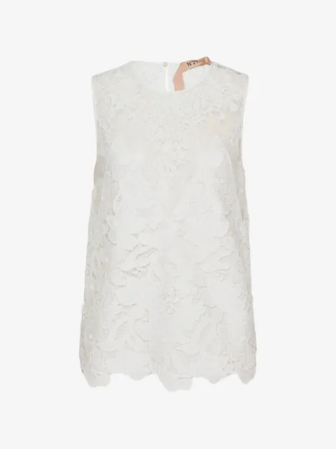 Nº21 floral-lace sleeveless top