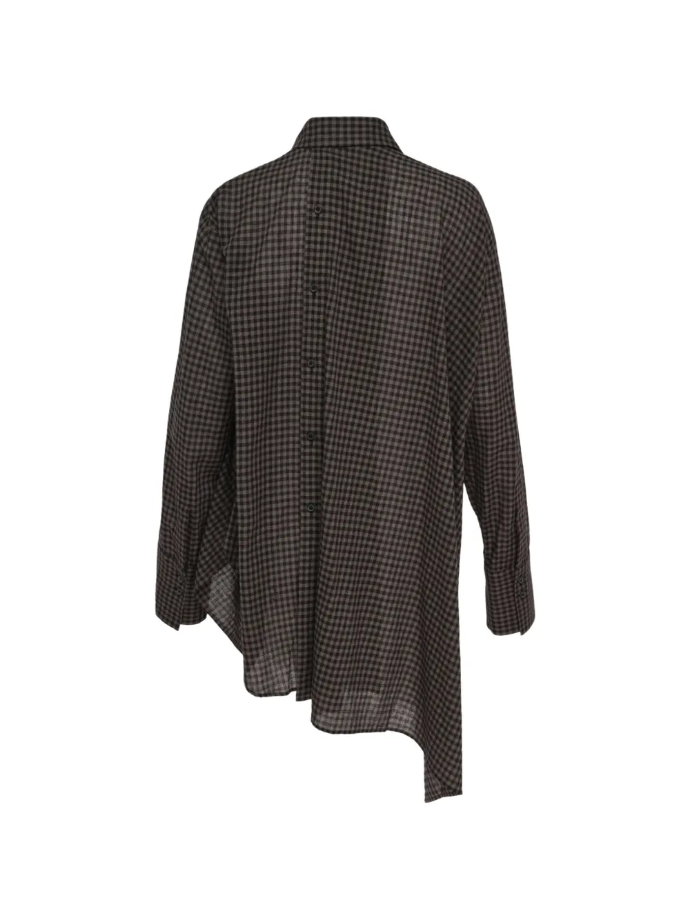 Yohji Yamamoto Geruit overhemd Bruin