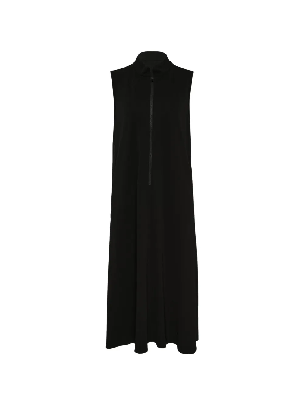 Y's sleeveless stand-collar maxi dress - Black