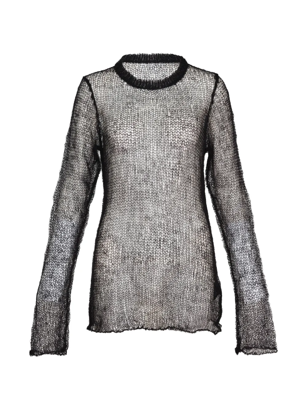 Yohji Yamamoto open-knit long-sleeve sweater - Nero