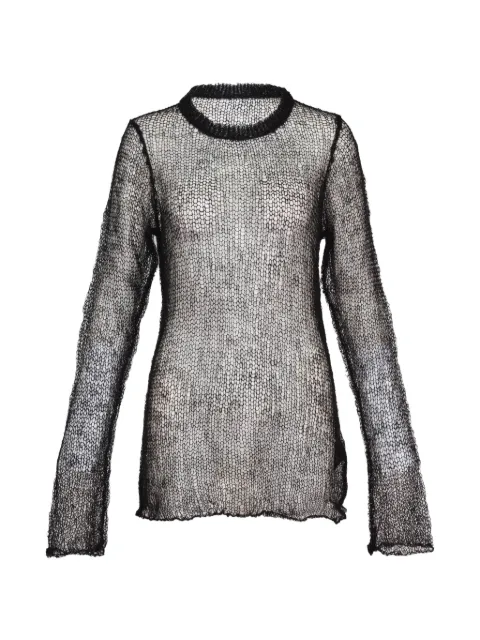 Yohji Yamamoto open-knit long-sleeve sweater