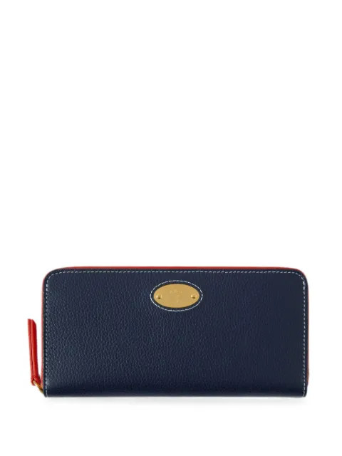 Mulberry logo-plaque grained-leather purse