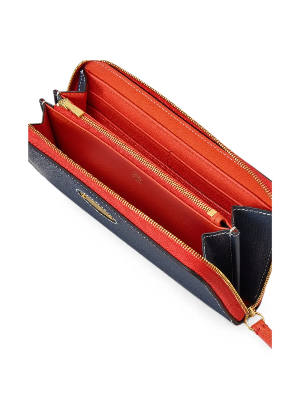 Mulberry Leren portemonnee met logoplakkaat Blauw