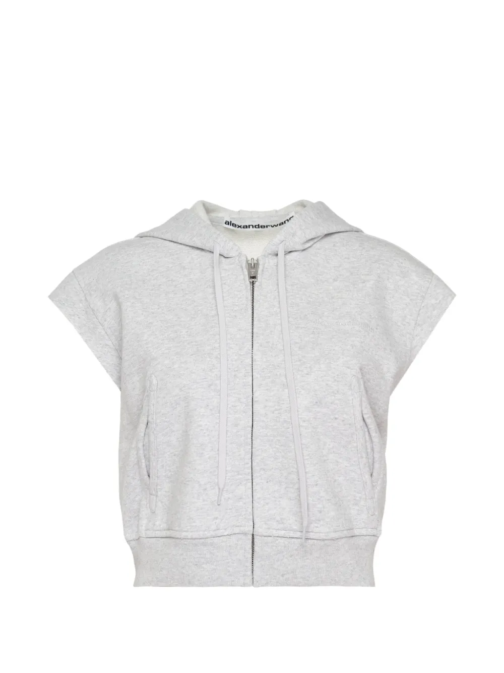 Alexander Wang zip-up short-sleeve hoodie - Grigio