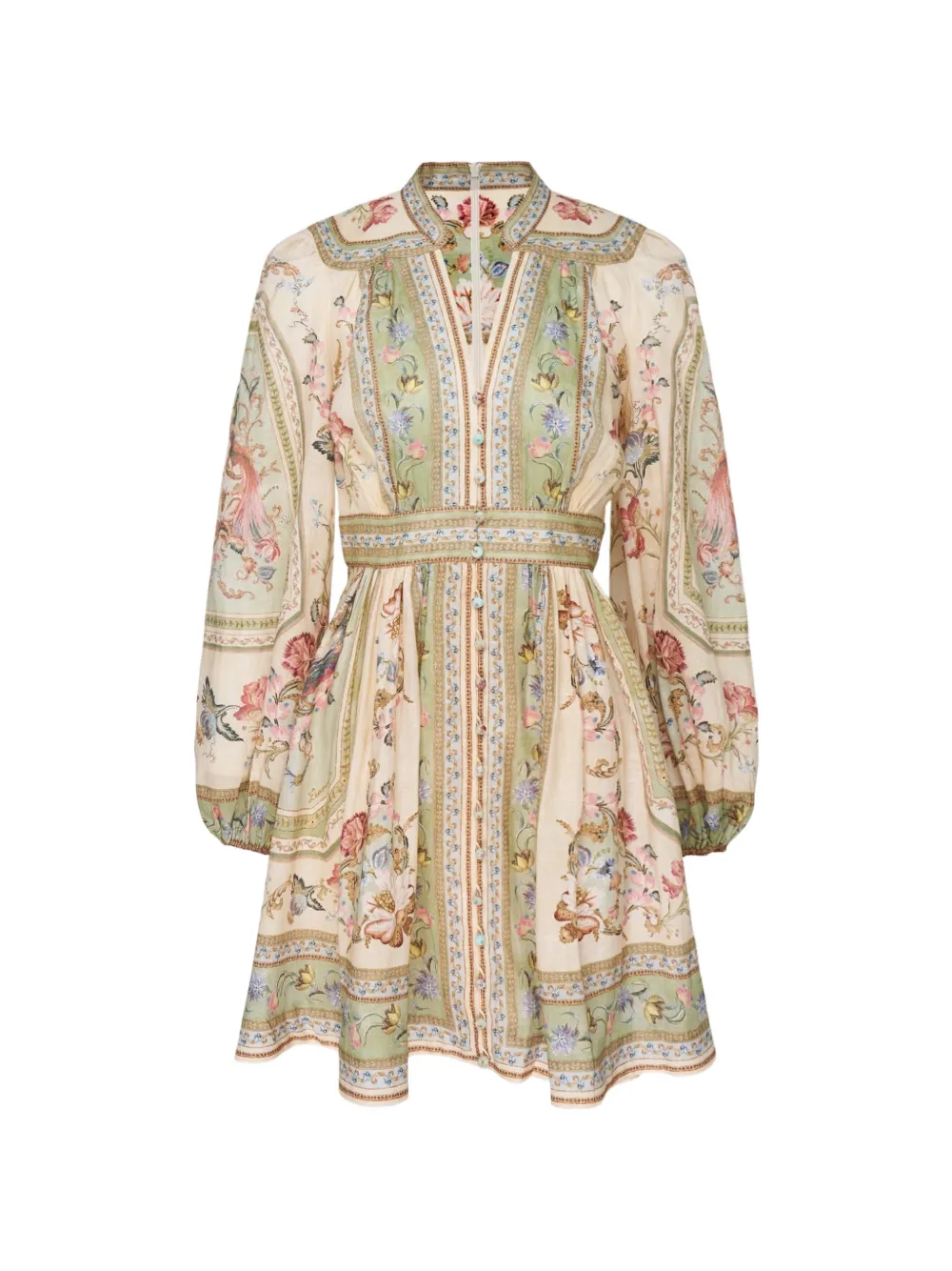 ZIMMERMANN mini Roselight floral-print dress - Neutrals