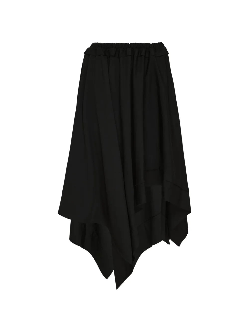 Yohji Yamamoto elasticated-waist asymmetric-hem skirt - Nero