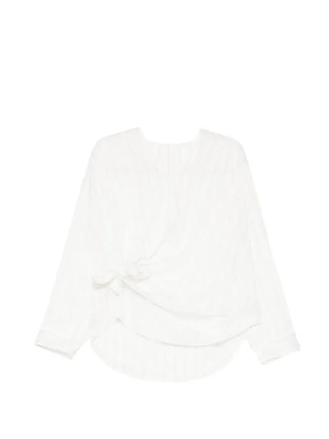 JNBY blouse rayée à détail noué sur le devant 
