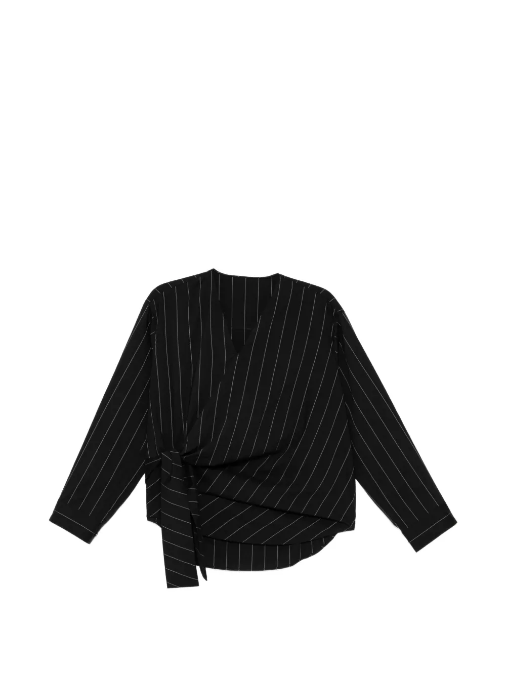 JNBY pinstripe-pattern tie-front blouse