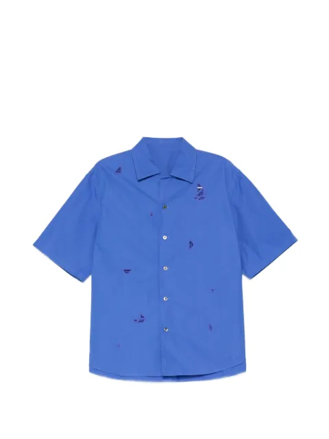 CROQUIS eyelet-embroidery short-sleeve shirt