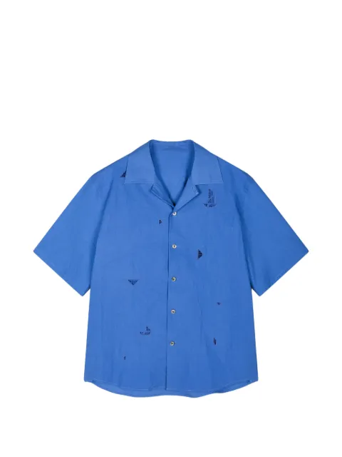 CROQUIS eyelet-embroidery short-sleeve shirt
