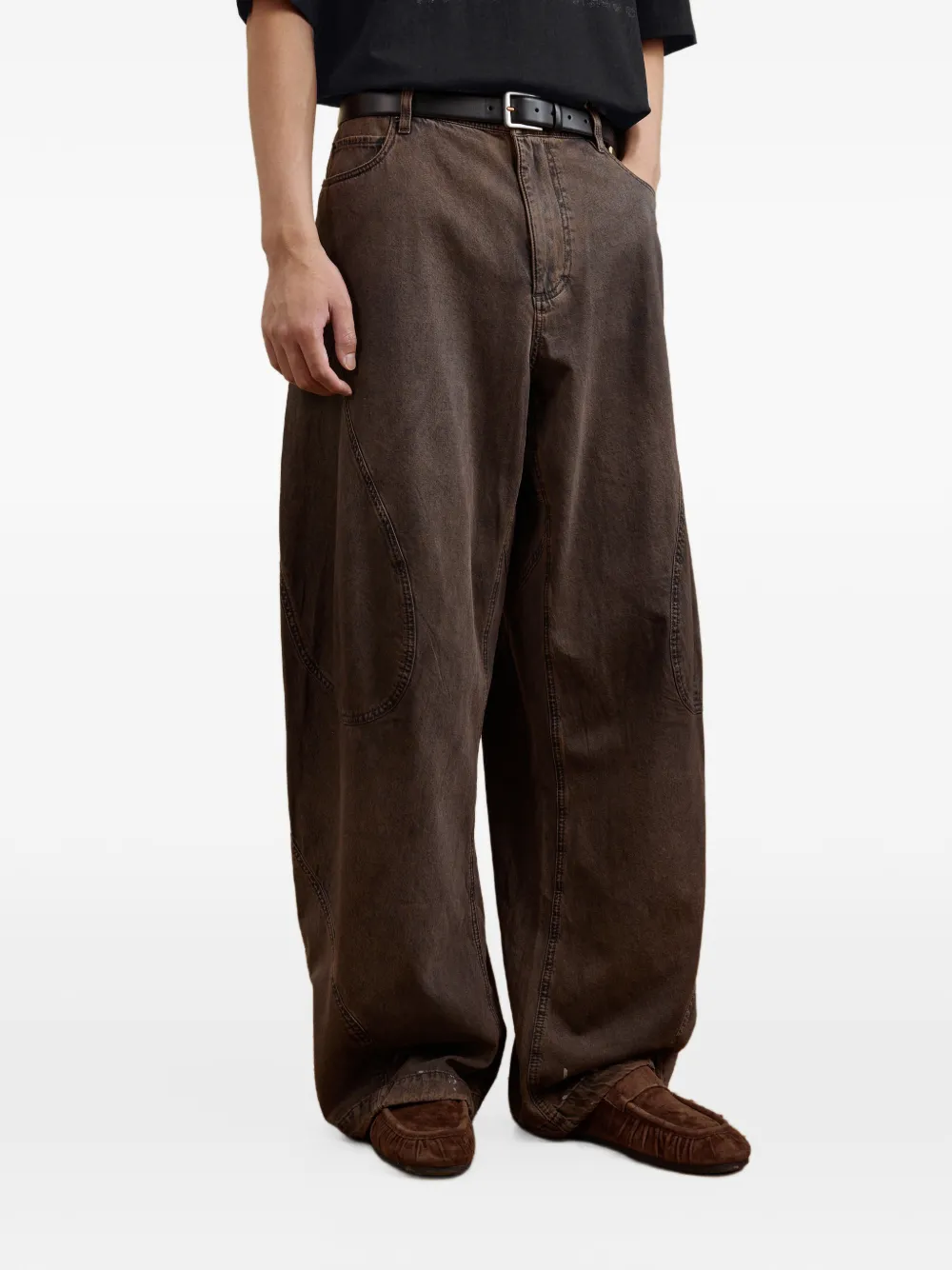 CROQUIS Jeans con design a inserti - Marrone