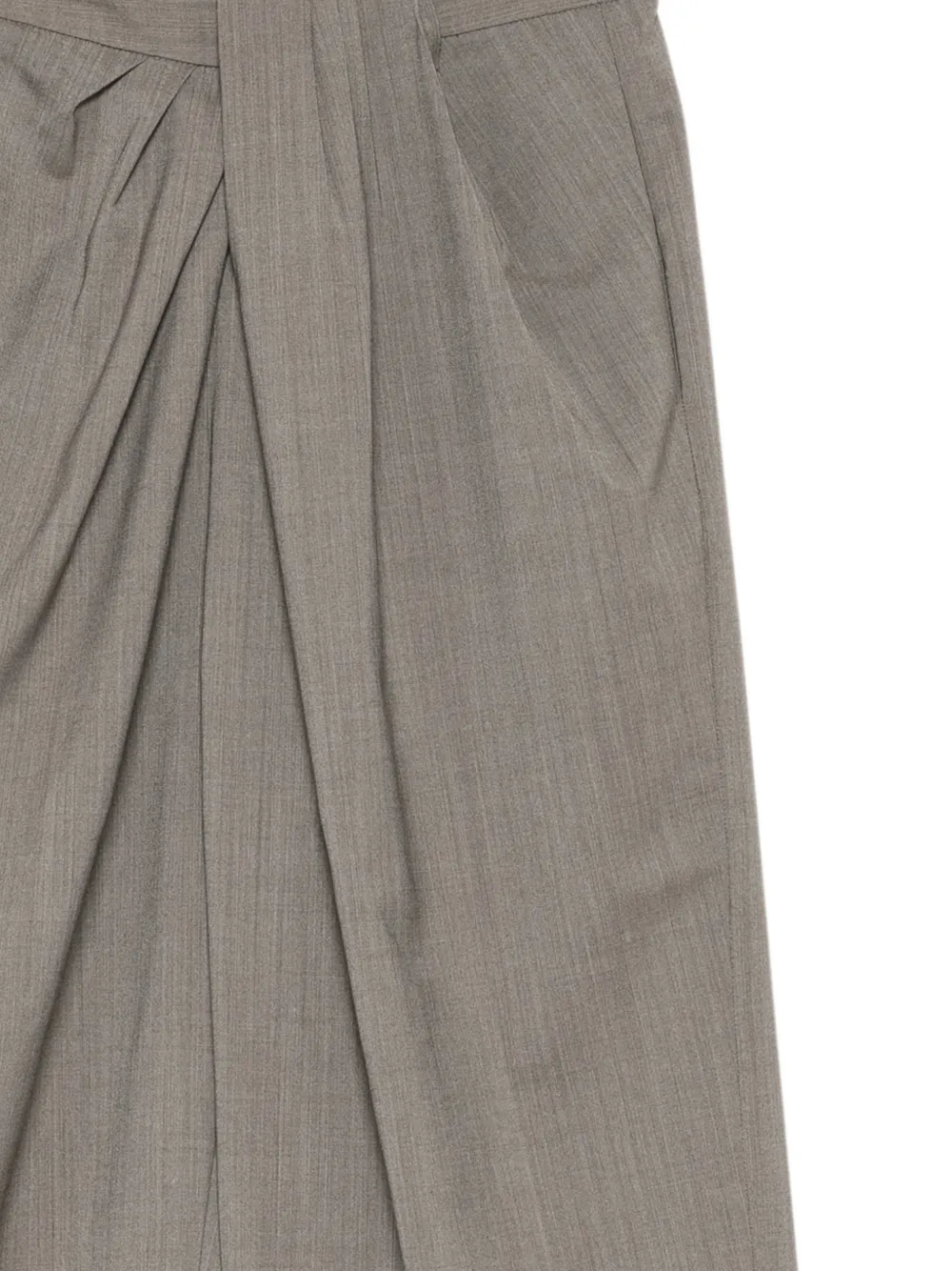 JNBY Straight-Leg Cropped Pleated Trousers Grijs