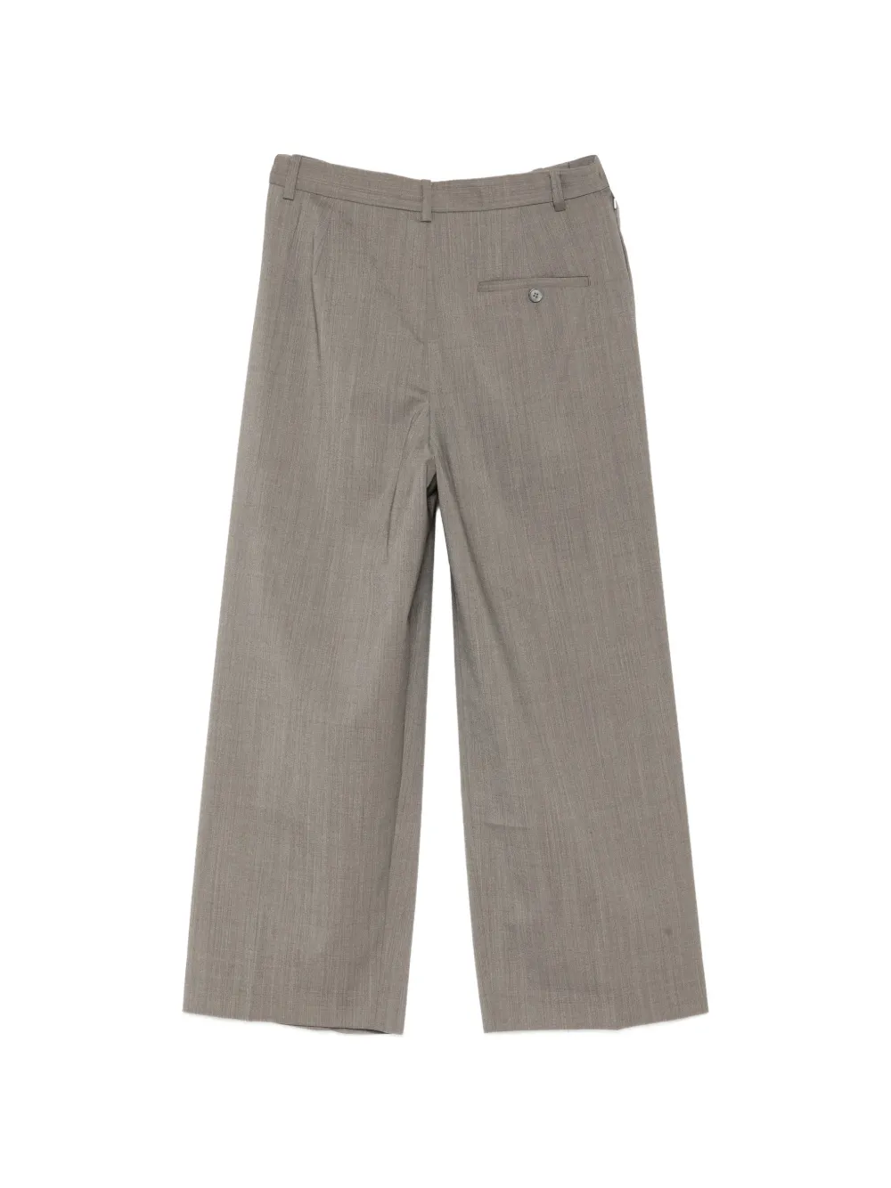 JNBY Straight-Leg Cropped Pleated Trousers Grijs
