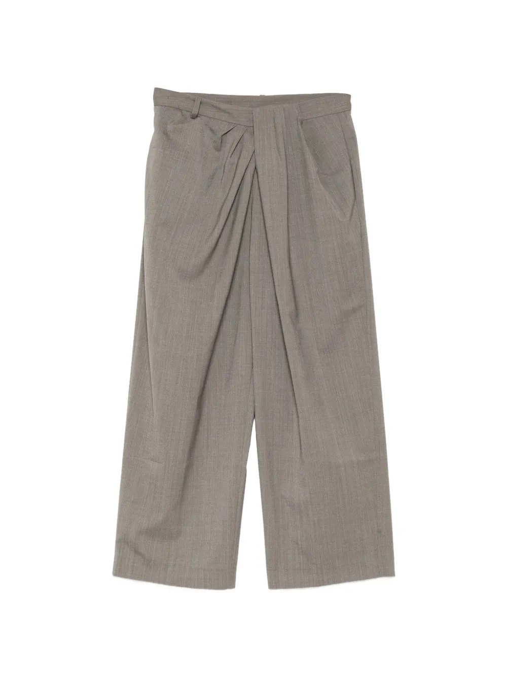 JNBY Straight-Leg Cropped Pleated Trousers Grijs