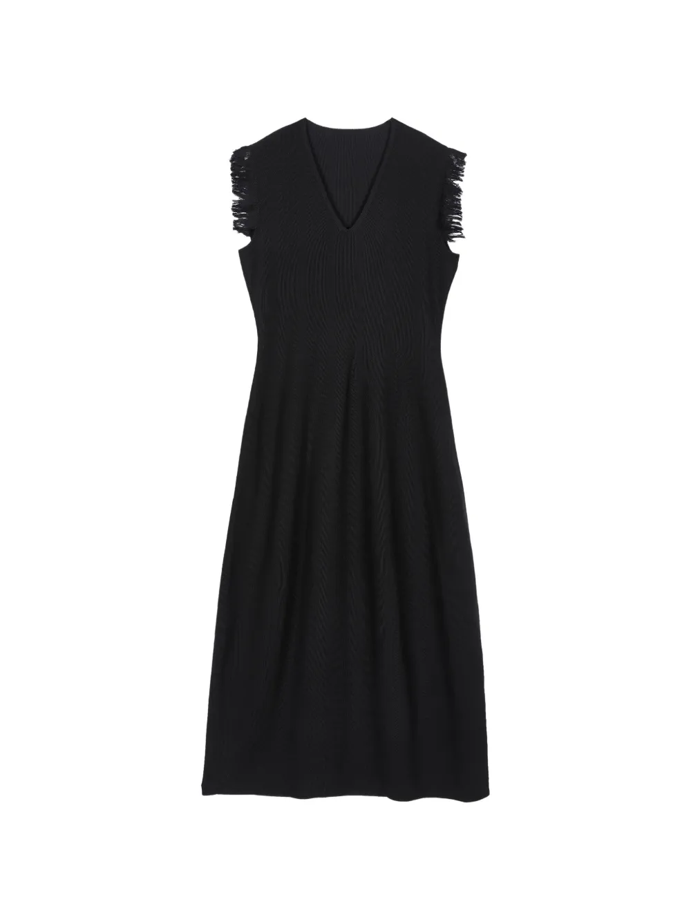 LESS fringed midi dress - Black