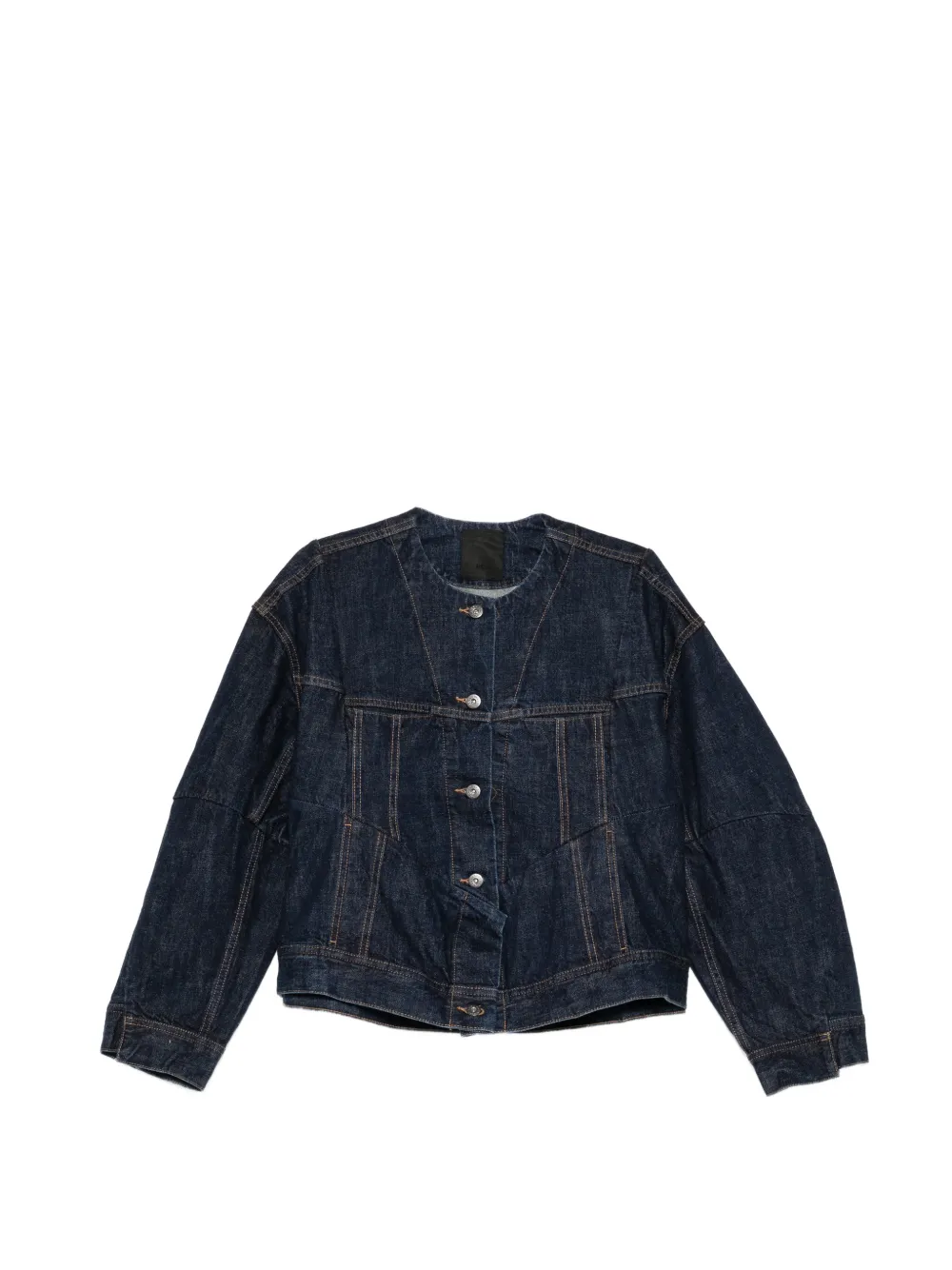 JNBY Kragenlose Oversized-Jeansjacke - Blau