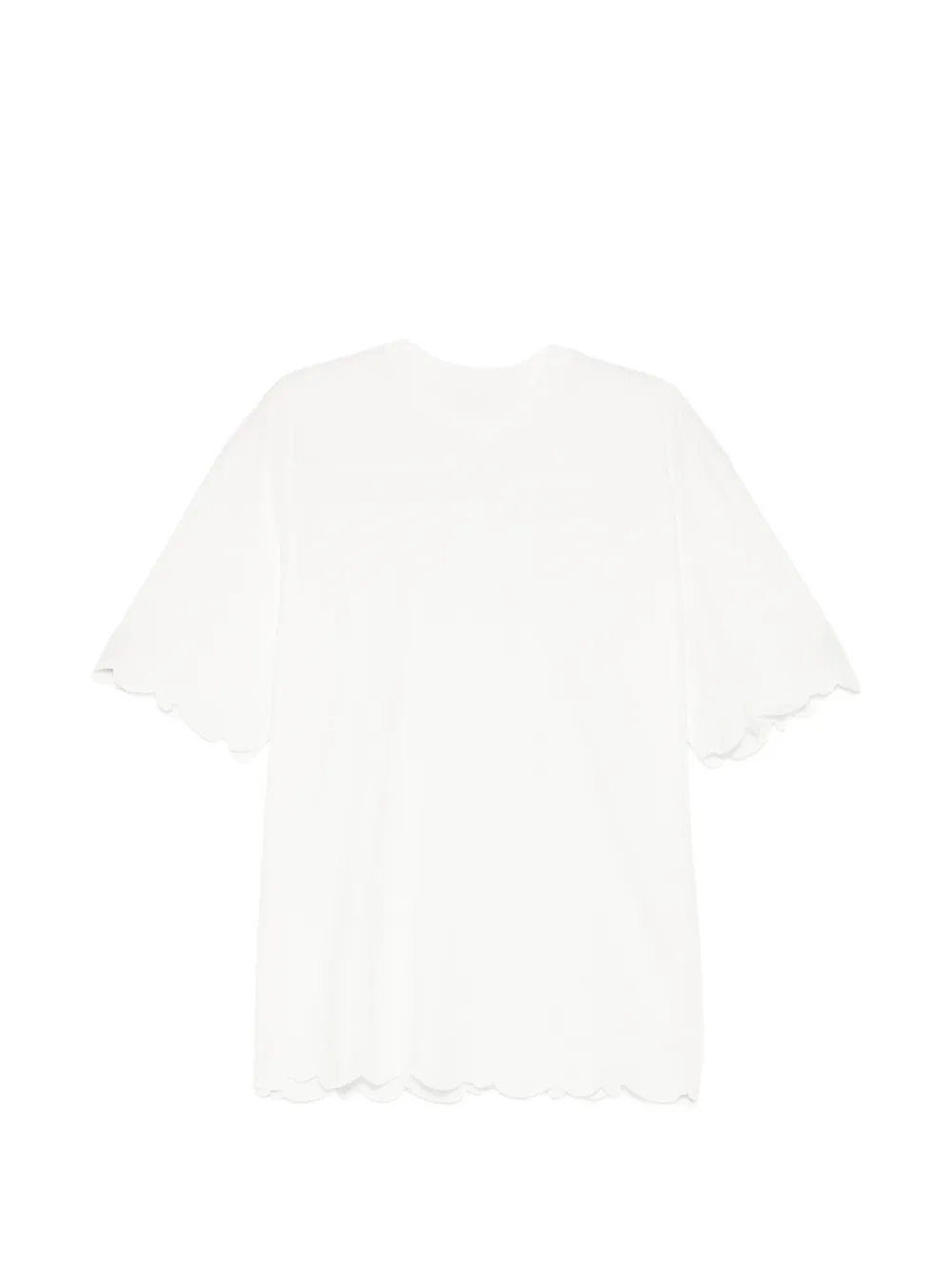 Jnby Scalloped-edge Short-sleeves T-shirt In White