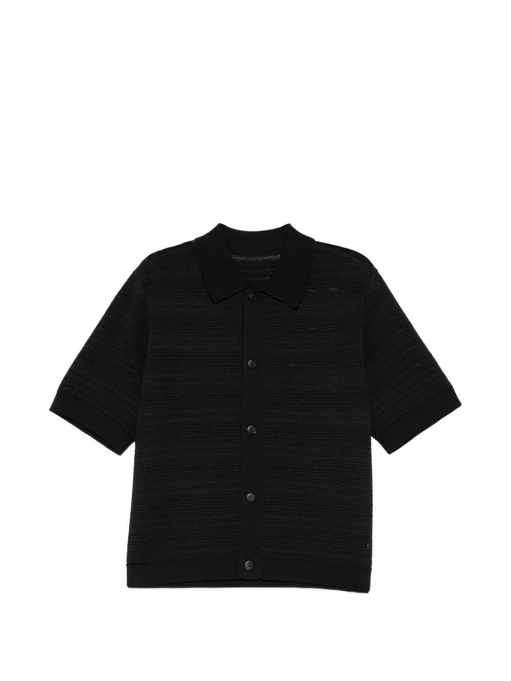 CROQUIS openwork jacquarded shirt - Nero