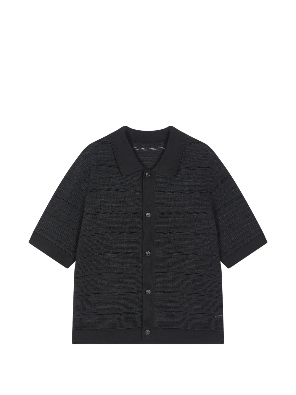 CROQUIS openwork jacquarded shirt - Nero
