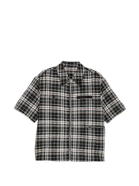 CROQUIS crease-effect plaided polo