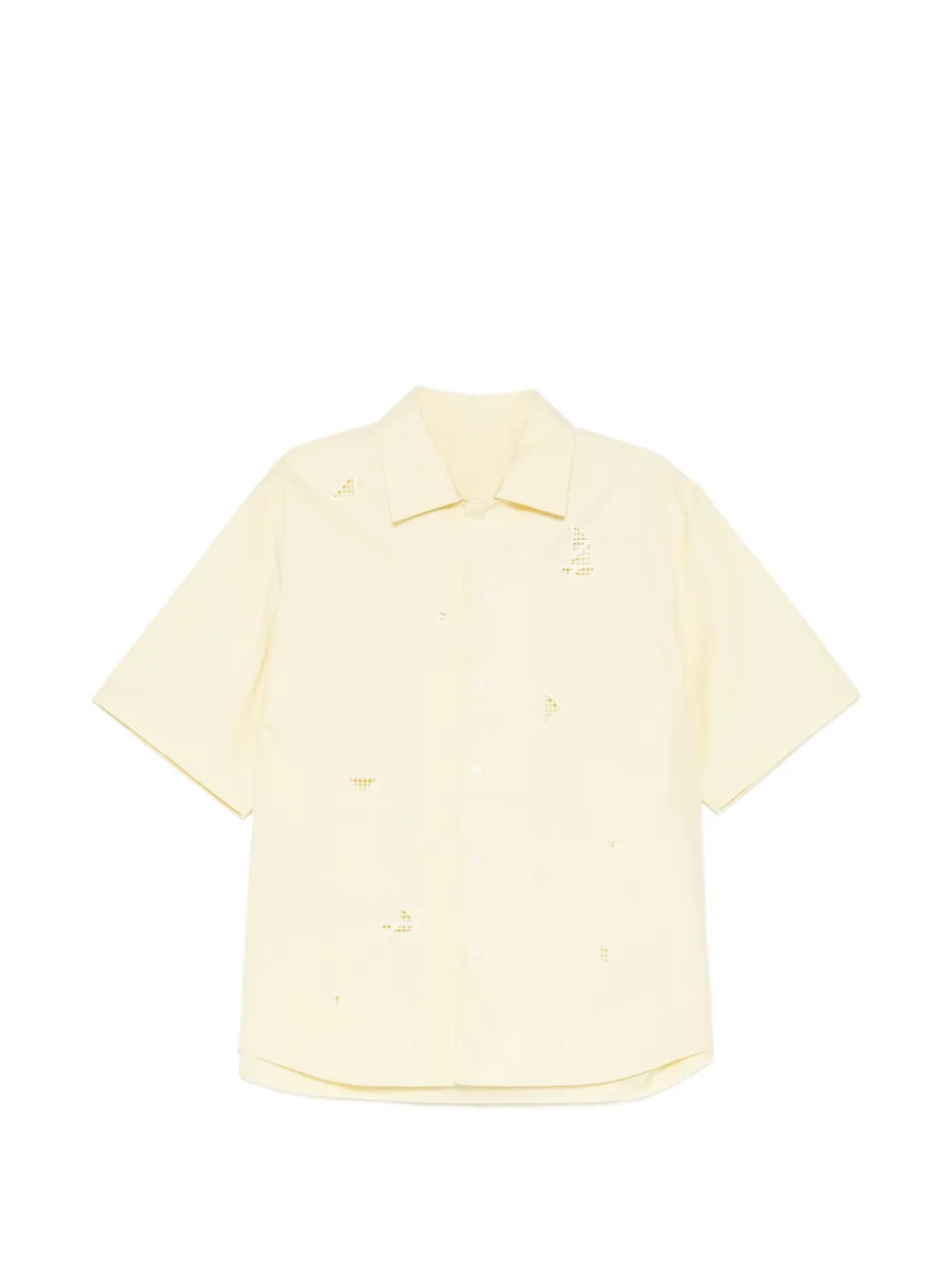 CROQUIS eyelet-embroidery short-sleeve shirt