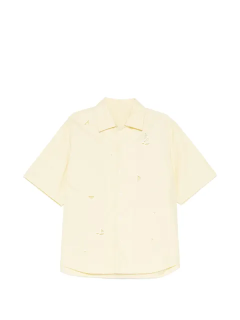CROQUIS eyelet-embroidery short-sleeve shirt