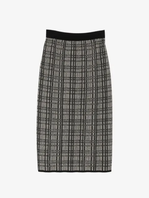 LESS plaided midi skirt