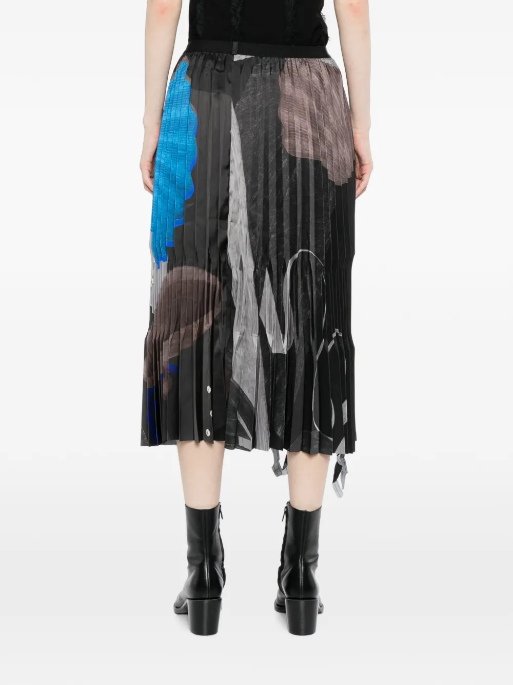 JNBY Midi-plooirok met abstracte print Zwart