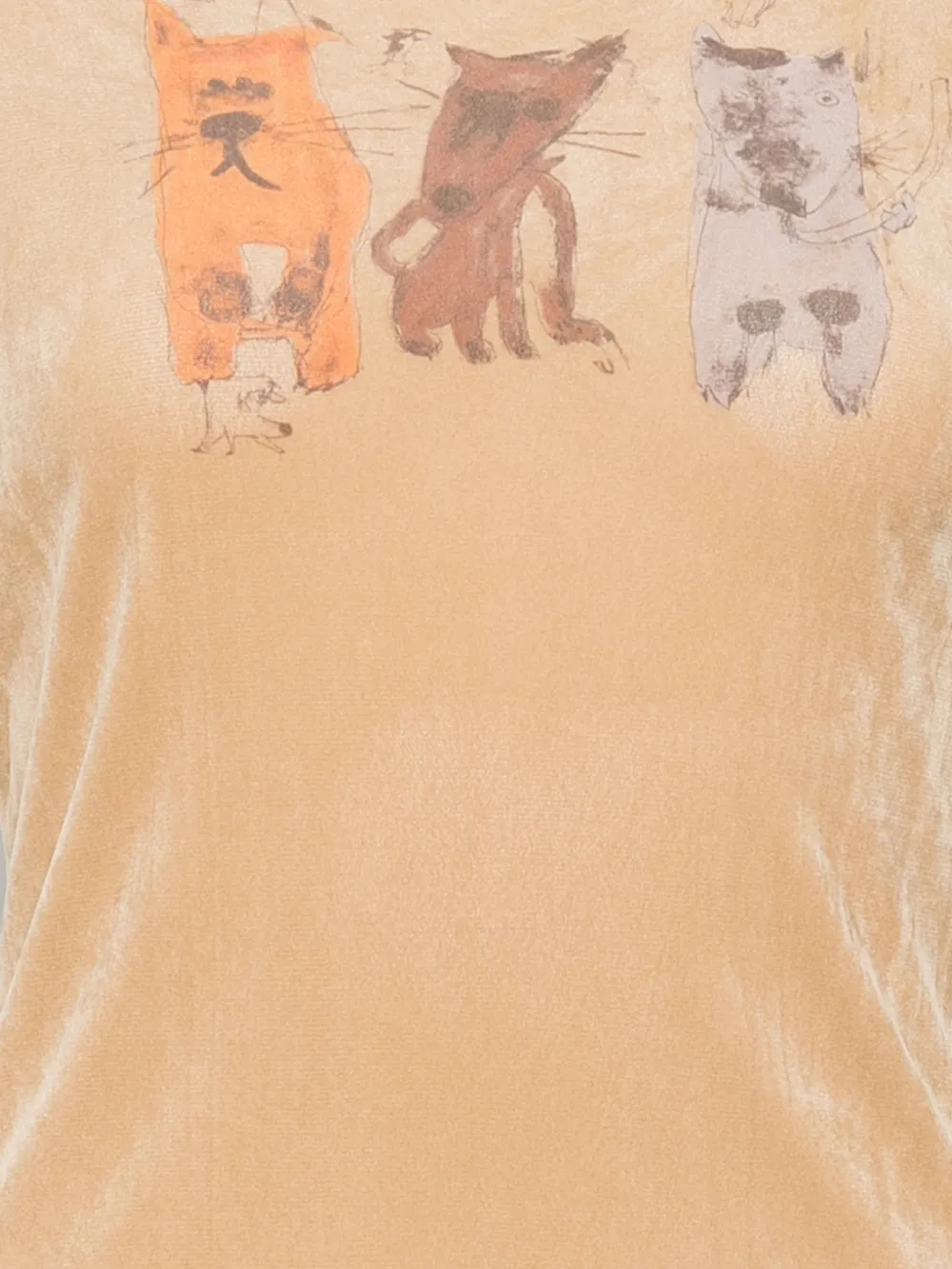 JNBY Fluwelen T-shirt met print Bruin