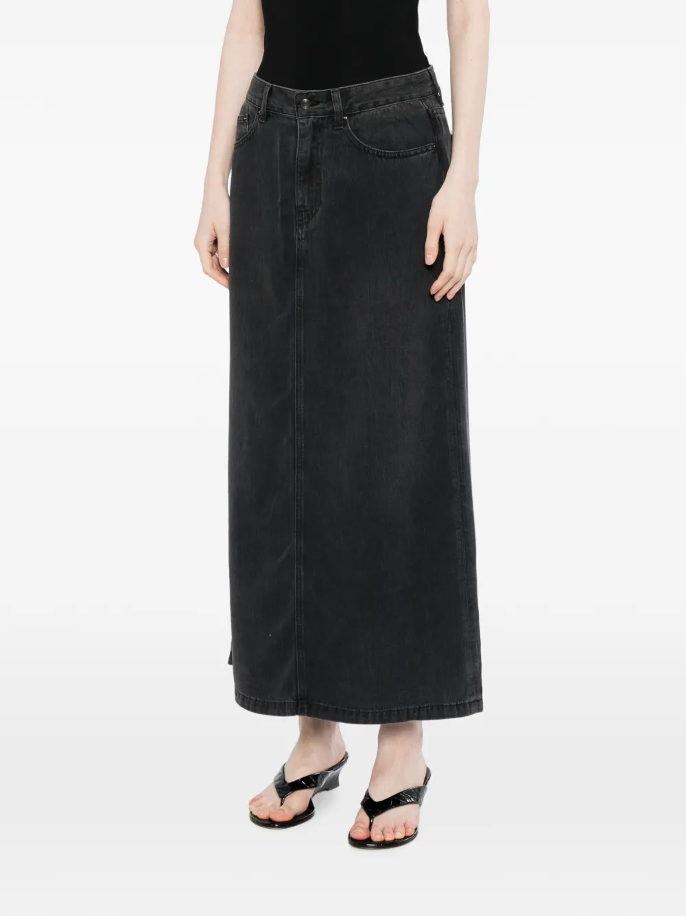JNBY Denim maxi-rok met A-lijn Zwart