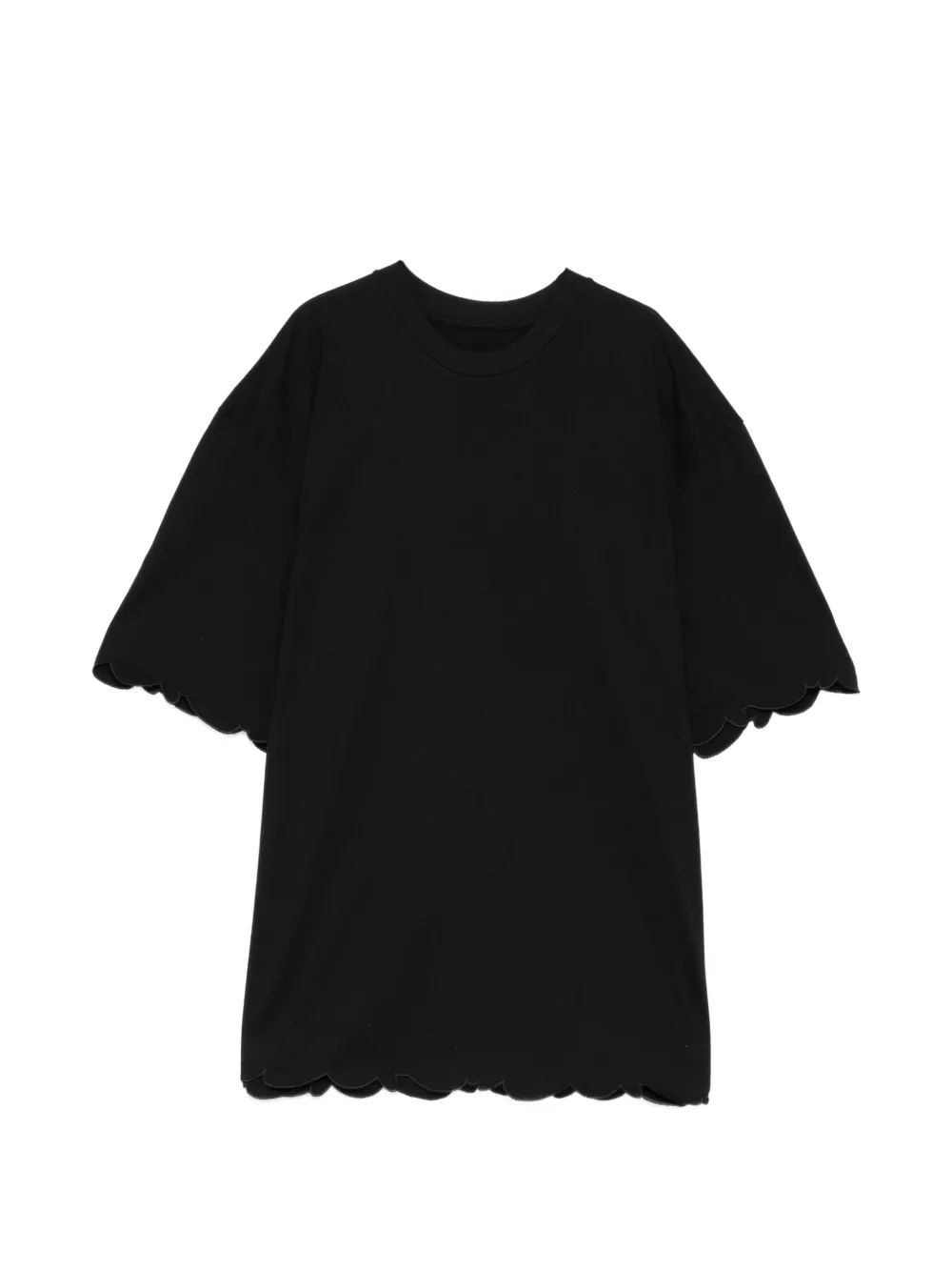 Jnby Lace-trim Embroidered T-shirt In Black