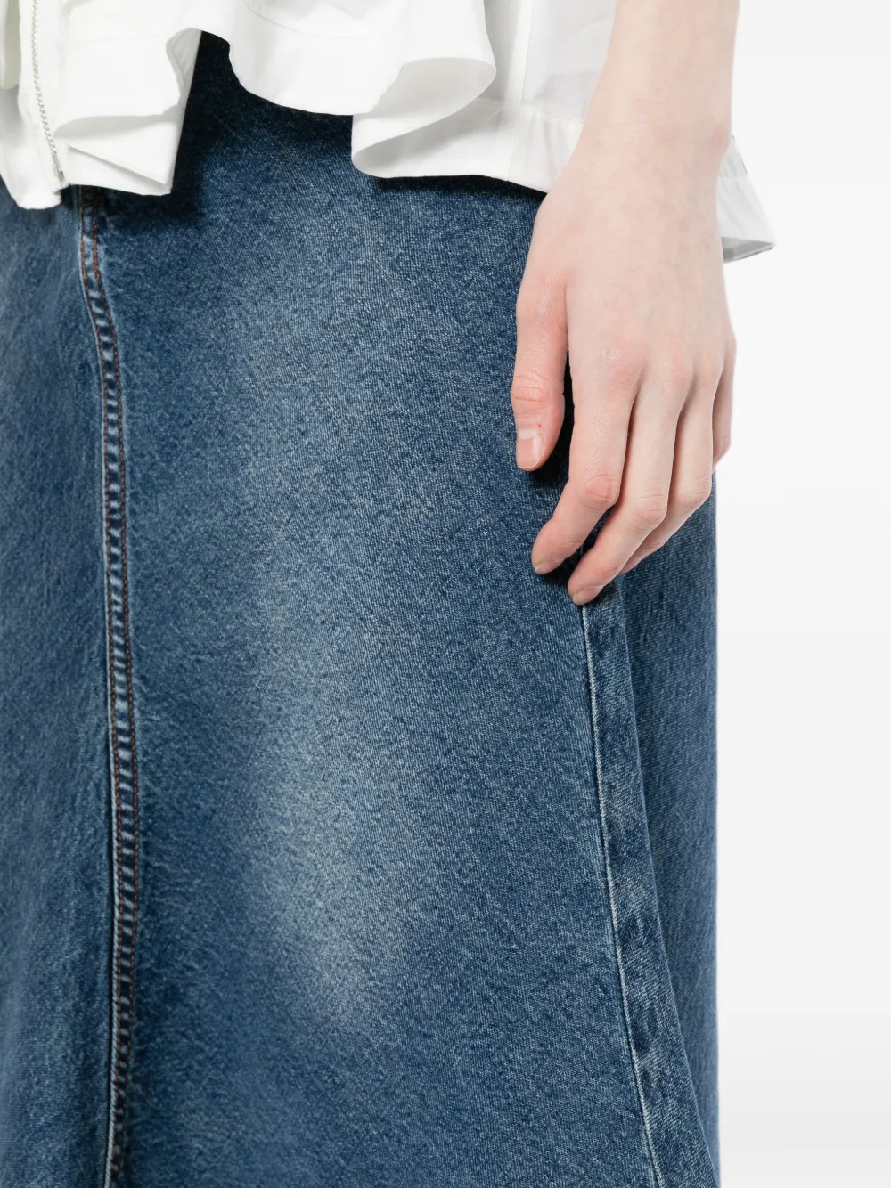 JNBY Denim rok met vissenstaartzoom Blauw