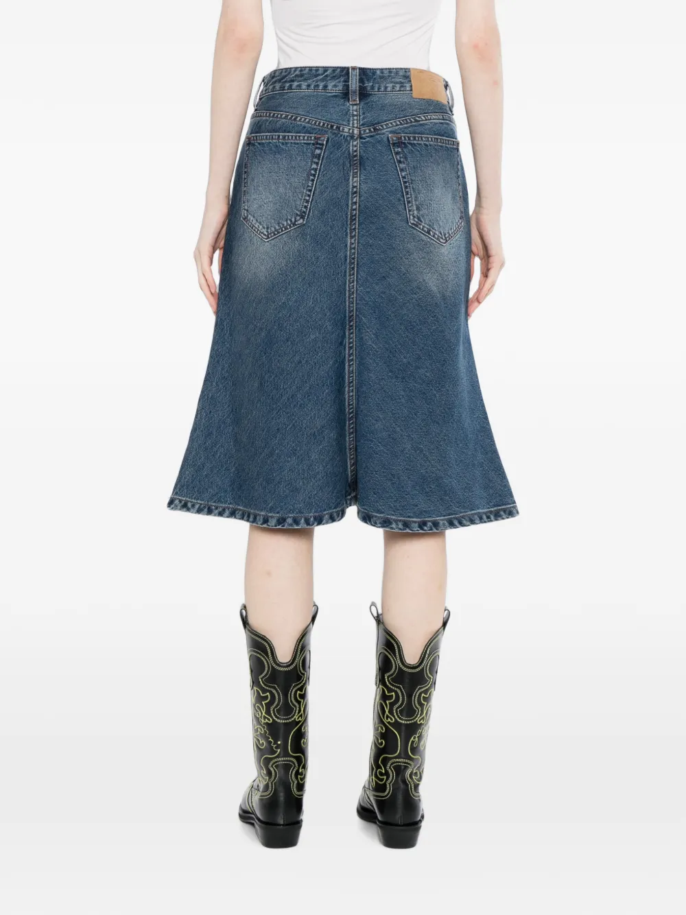 JNBY Denim rok met vissenstaartzoom Blauw