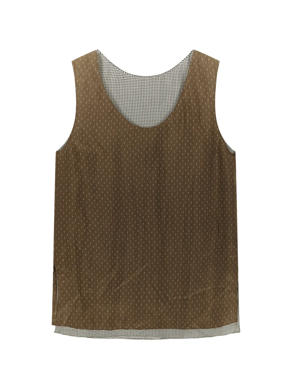LESS polka-dot printed layered vest - Marrone