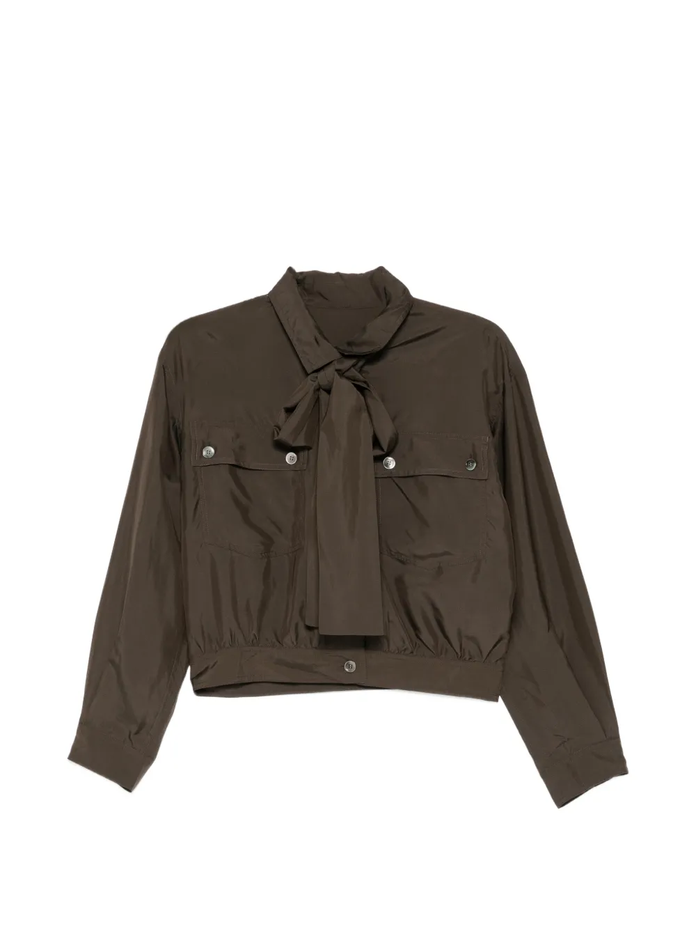 Jnby Tie-neck Jacket In Brown