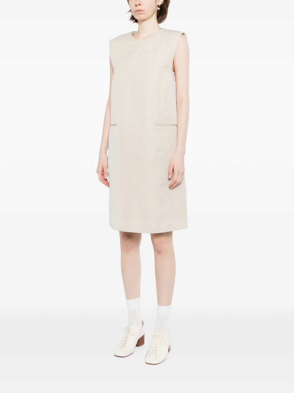 LESS Mouwloze mini-jurk Beige