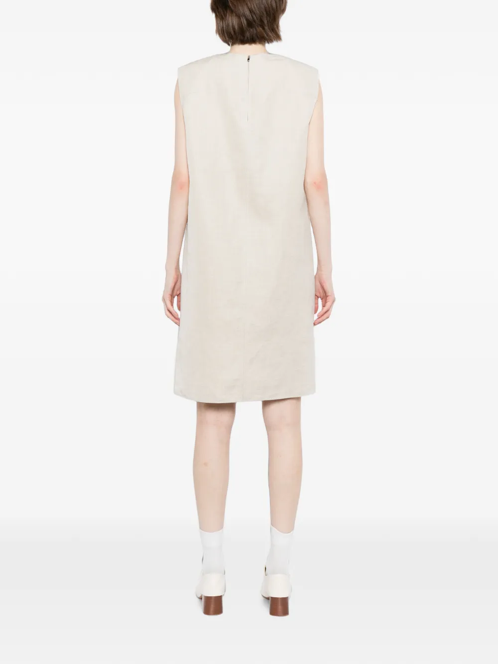 LESS Mouwloze mini-jurk Beige