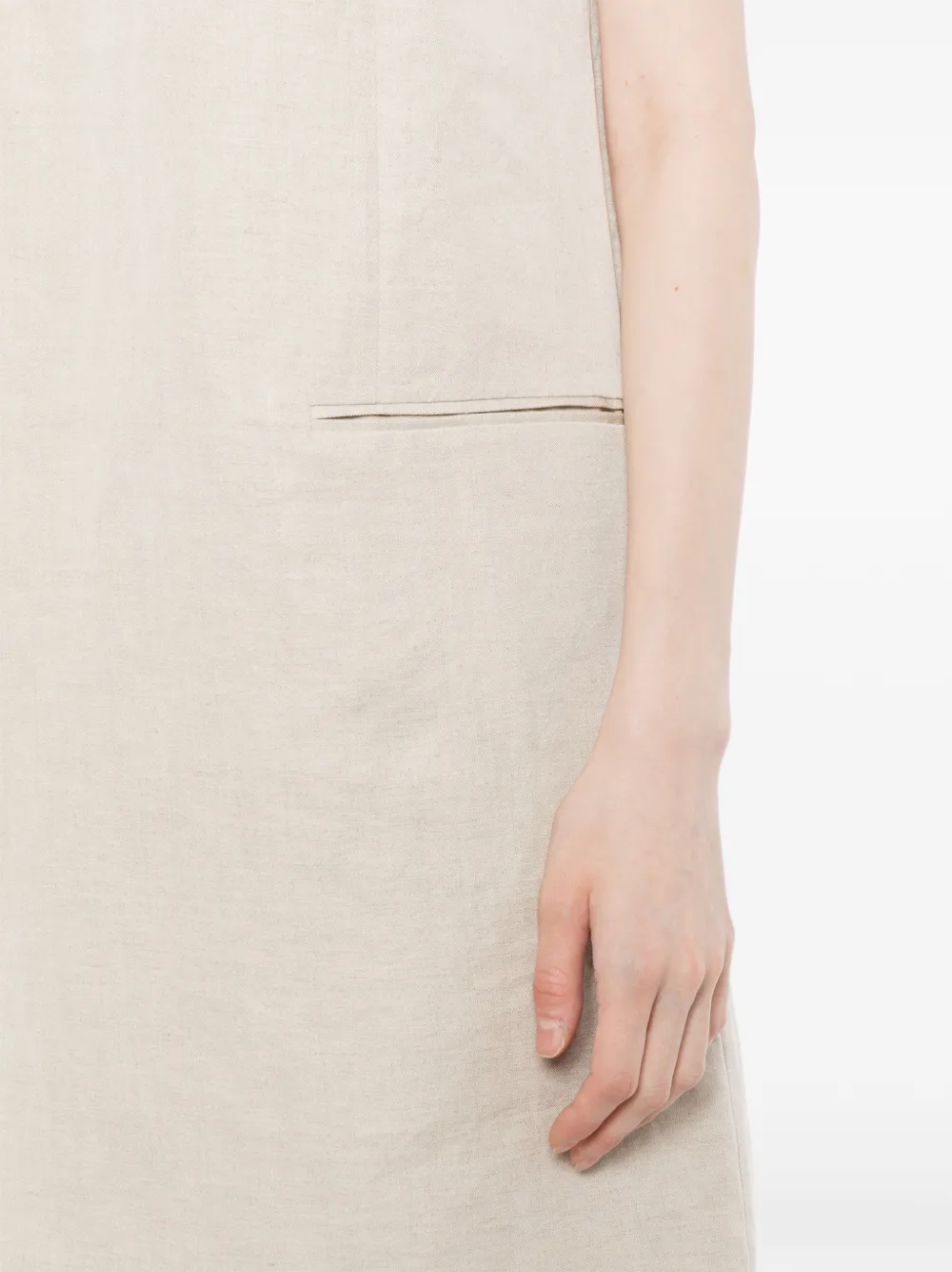 LESS Mouwloze mini-jurk Beige