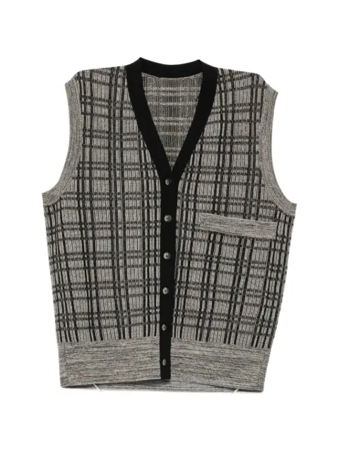LESS vintage-plaid v-neck vest
