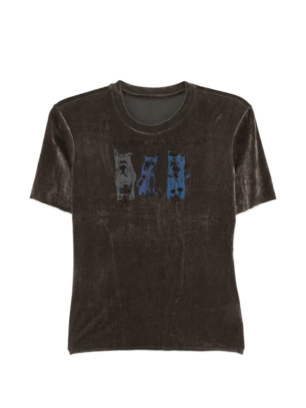 JNBY cat printed short-sleeve T-shirt - Marrone