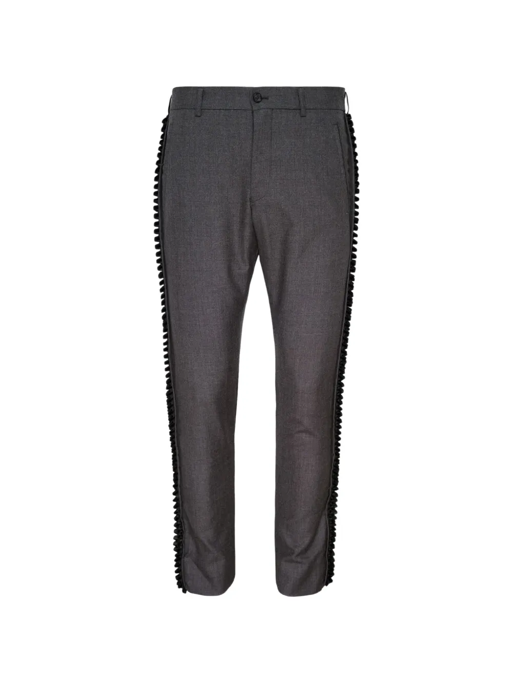 Comme des Garçons Homme Plus ruffled-trim tailored trousers - Grigio
